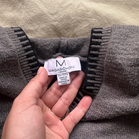 Gray V-Neck Sweater - Picture 4 of 4